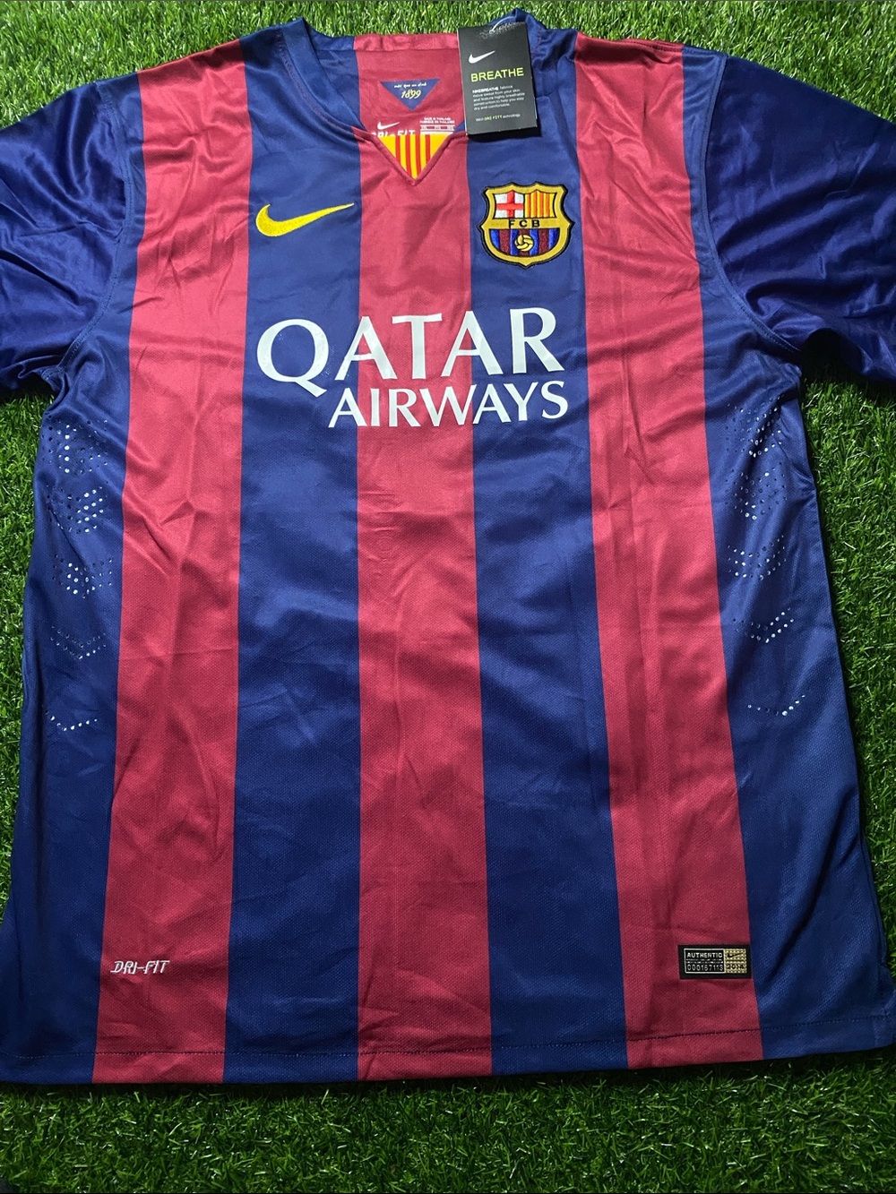FC Barcelona 2014-15 Retro Jersey - Blue & Red Messi #10